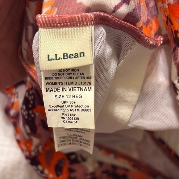 L.L. Bean Floral One Piece Swimsuit - Orange and Purple - Picture 6 of 6